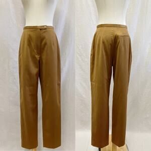 Vintage Harvé Bernard brown wool pleat lined trousers size 8